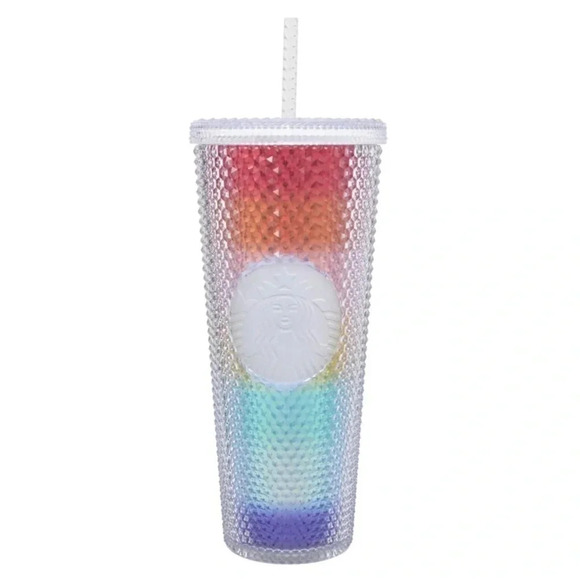 Starbucks 2020 Rainbow Pride Studded Bling 24 Ounce Tumbler Cold Cup LGTBQ - Picture 1 of 7